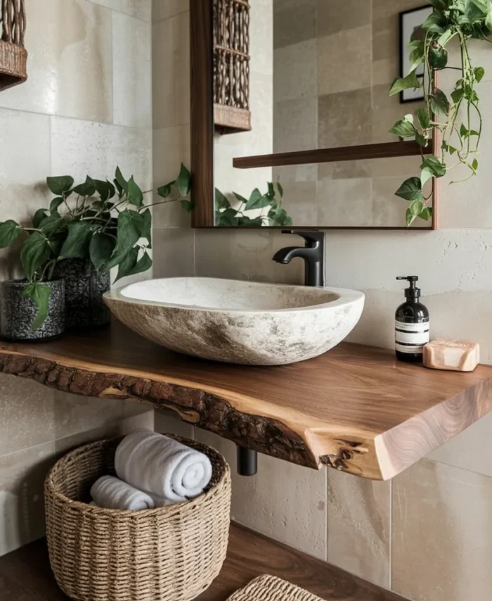 Handmade Reclaimed Timber Bathroom Vanity Console with Shelf