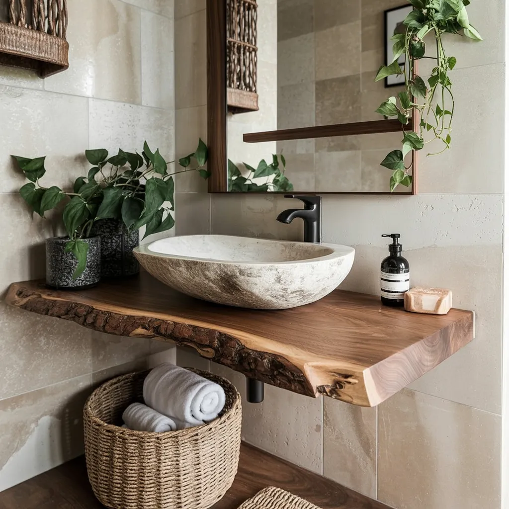 Handmade Reclaimed Timber Bathroom Vanity Console with Shelf